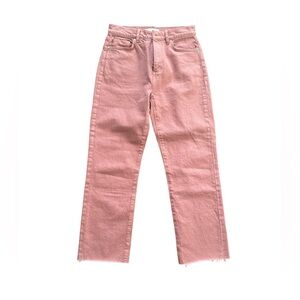 NWT LOFT High Rise Straight Leg Jeans in Blush Pink tag size 24/00p (actual 26)